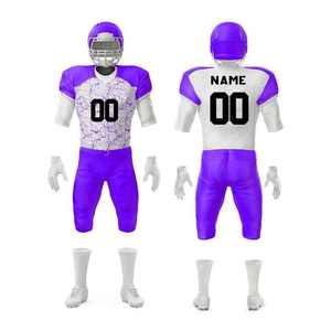 Uniforme de football américain imprimé par sublimation, respirant, à séchage rapide, uniformes d'équipe personnalisés pour adultes, 100% polyester - Product Image 6