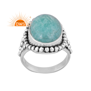 Anillo de declaración de piedras preciosas de amazonita Natural de plata de ley más vendido, joyería personalizada para mujer, regalo para ella - Product Image 1