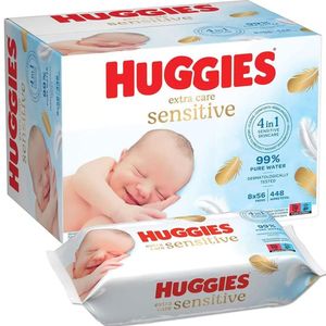 Lingettes pour bébés sensibles For Extra Care, en coton, douces, hypoallergéniques, sans alcool, pour les nouveau-nés - Product Image 1