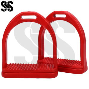 Étriers d'équitation légers en aluminium SHER SONS SPORTS SSS-AJS-3109, antidérapants, repose-pieds pour l'équitation, couleur rouge solide anodisée - Product Image 3