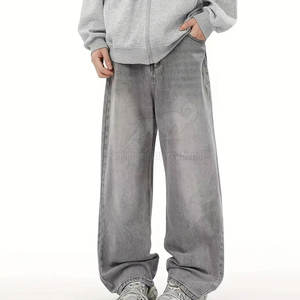 Soft Fabric High Waist <b>Men</b> Wide Leg Pants Custom Made Comfortable Casual <b>Trousers</b> Loose Fit Design - Product Image 2