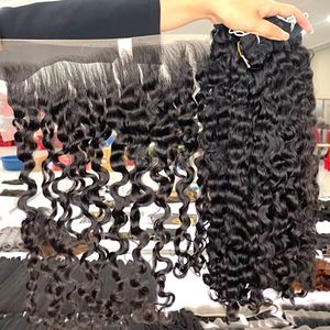 Extensiones de Cabello Natural de Alta Calidad, Color Negro Rizado, con Frontal y Mechones para Hacer Pelucas - Product Image 2