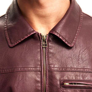 Veste en cuir pour homme, style col montant, fermeture éclair intégrale, design personnalisé, dernier design, style unique, vêtements pour adultes - Product Image 6