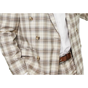 Giacca da Completo Doppiopetto a Quadri Marrone Chiaro Topman, Taglia 38 - Product Image 3