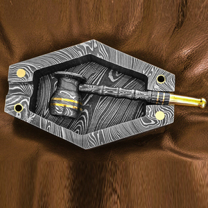 Authentic Damascus Steel <b>Ashtray</b> Handcrafted Metal <b>Ashtray</b> Unique Design Smoking Accessory For Collectors & Interior Decor - Product Image 3