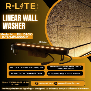 600MM de baja potencia Mono LED Lineal Arandela de pared Luz 12W 18W 24W 1800K-6500K 230V Iluminación exterior - Product Image 1