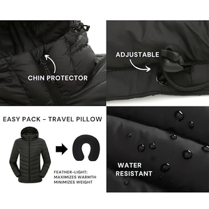 Chaqueta acolchada de poliéster Premium para hombre de alta calidad, repelente al agua y a prueba de viento con capucha de pie para invierno al aire libre OEM - Product Image 6