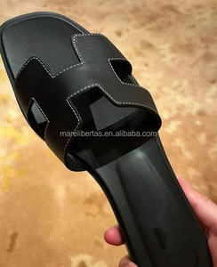 Sandales plates à lanières en cuir de veau véritable de haute qualité pour femmes, confortables et décontractées, noires - Product Image 3