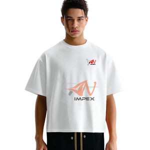 T-shirt de haute qualité 300 g/m², longueur courte, 100 % coton, streetwear, t-shirt oversize, t-shirt ample, t-shirt personnalisé avec logo pour homme - Product Image 3