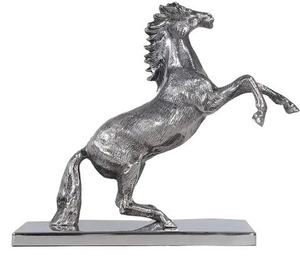 Estatua de Cabeza de Caballo de Aluminio Fundido a Mano de Alta Calidad con Acabado Plateado, Decoración Art Deco Personalizada para el Hogar y Mesa para Bodas - Product Image 1