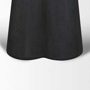 Table de salle à manger de cuisine en bois massif et marbre, plateau en marbre noir sablé, base en bois, forme ronde, bords incurvés, forêt noire - Product Image 5