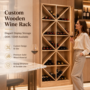 Design di Portabottiglie in Legno Personalizzato Sistema Cantina Vino Intelligente Armadio per Vino da Incasso per Uso Domestico e Commerciale - Product Image 4