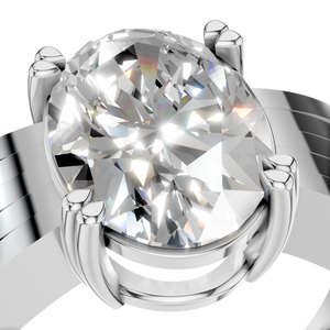 Anillo de Compromiso, Aniversario o Boda de Oro Blanco de 14k con Moissanita Ovalada Clásica, Nuevo - Product Image 5