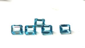 Prix de gros pour Quartz bleu naturel de haute qualité 6x8mm taille émeraude à facettes tailles personnalisables bon prix Inde personnalisé - Product Image 4