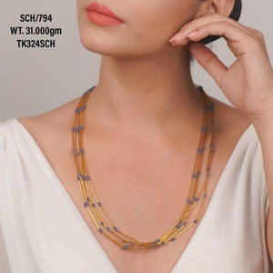 Lindo Collar de Cadena Clásica Chapado en Oro de 18K y Plata 925, Plata de Ley 925 para Regalo de Boda - Product Image 1