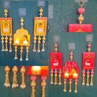 Dekorasi panggung pesta pernikahan India karangan bunga buatan untuk Mandap Home Festival latar belakang acara dan dekorasi tradisional