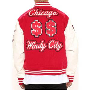 Veste de baseball universitaire pour hommes sweats à col montant pour hommes vestes d'université en polaire vestes brodées personnalisées avec logo - Product Image 2