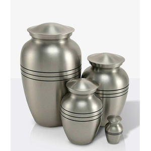 Nueva urna de cremación de cenizas humanas de último diseño clásico a la venta urna de Metal grabada a mano de Color plateado para urna de cremación - Product Image 2
