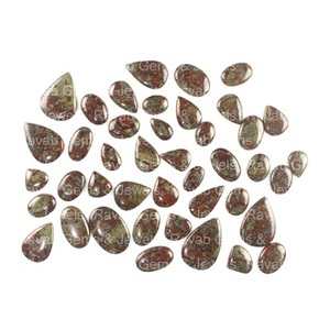 Vente en gros de quartz de jaspe de dragon naturel, cabochon lâche, haute qualité, poli, dos plat, tailles et formes variées, certifié par un tiers - Product Image 2