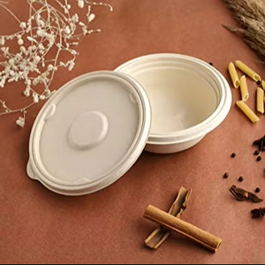 Nouveauté : Bol à salade jetable en papier compostable de 1000 ml, écologique, biodégradable, bol à emporter en pulpe, bol à soupe durable avec couvercle - Product Image 3