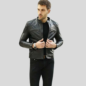 Veste de moto en cuir véritable unisexe de qualité supérieure, modèle haut de gamme, personnalisable, respirante, populaire, OEM, devant - Product Image 4
