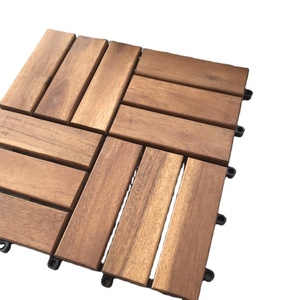 Dalles de terrasse en bois d'acacia faciles à installer, revêtement de sol extérieur à emboîtement - Product Image 2