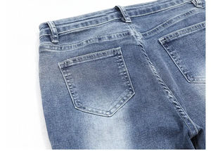 Pantalones vaqueros informales de mezclilla transpirables de alta calidad para mujer 2024, pantalones vaqueros desgastados de Color sólido de talla grande con logotipo personalizado en la cintura con servicio OEM - Product Image 3