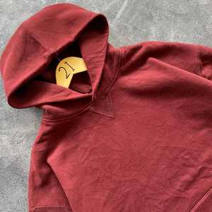 Custom Produce Surdimensionné Hommes sweat à capuche uni marron 80% Coton 20% polyester Casual Trendy Basic Hoodies Retro Pullover Streetwear - Product Image 2