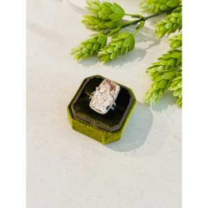 Southwest Boho <b>Statement</b> <b>Ring</b> Wild Horse & Sterling <b>Silver</b> with Natural Stone Oval Cut Pear Shape Size 10.5 Everyday Wear - Product Image 3