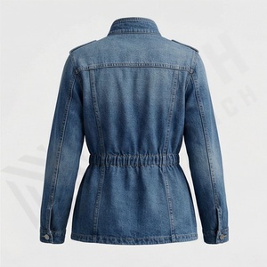Veste en jean décontractée personnalisée pour hommes, grandes tailles, 100% coton, option logo sur le devant, respirante, veste d'hiver - Product Image 2
