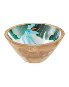 Acacia Wood Unique Style Wooden Soup Bowls Handmade Kitchen Table Top Item With Natural Wooden Polish And Enamel Finishing