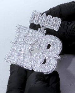 New Arrival Men's Moissanite Pendant High Quality 3D Letter COM Iced Sterling <b>Silver</b> <b>Pearl</b> Diamond Hip Hop Fashionable <b>Necklace</b> - Product Image 3