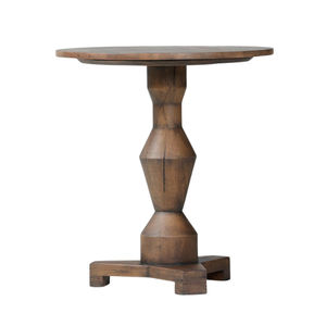 Table d'appoint ronde en bois massif de qualité supérieure, tournée à la main, pour salon ou chambre à coucher, au meilleur prix - Product Image 6
