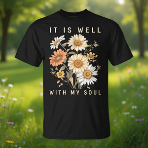 T-shirt con design grafico promozionale Christian IT Is Well with My Soul - Product Image 3