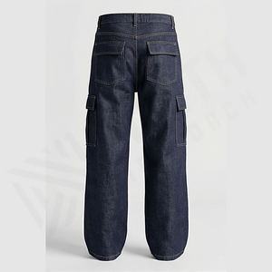 Pantalons cargo en denim droit pour homme, style nouveau, marque, jeans de motard, ample, couleur personnalisée, pantalon avec poches latérales, vente en gros - Product Image 2
