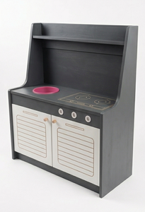 Cuisine de jeu en bois pour enfants, meuble de jeu d'imitation avec évier et rangement, rose, pour la crèche - Product Image 4