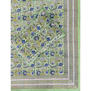 Hand Block Printed 100% Cotton King Size Double Bedsheet with Pillow Covers 3-Piece <b>Set</b> Floral Pattern <b>Comforter</b> for Home Use - Product Image 1