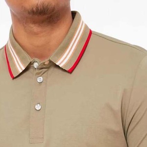 OEM personalizado hombres de manga corta Polo camisa transpirable de algodón de verano Streetwear con contraste de color Polo cuello bordado Logo - Product Image 5