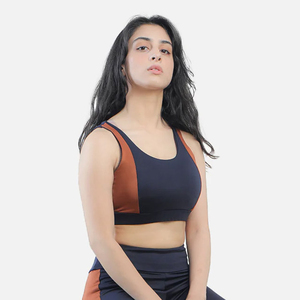 สปอร์ตบราสำหรับผู้หญิงลดแรงกระแทกพร้อมของตกแต่งเสื้อบราเล่นโยคะขนาดพิเศษ-รีไซเคิลด้านหน้าพิมพ์โลโก้ - Product Image 4