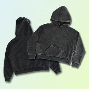 Vente en gros par le fabricant sweats à capuche d'hiver en coton épais style boxe lavé sweats à capuche vintage cargo surdimensionné pour hommes - Product Image 4