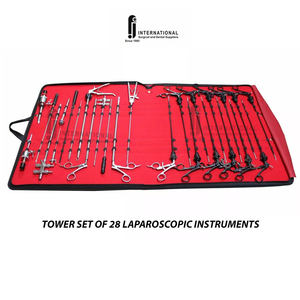 Ensemble d'instruments de chirurgie laparoscopique en acier électrique, 28 pièces, vente chaude, certifié CE, réutilisable, comprend des pinces laparoscopiques - Product Image 3
