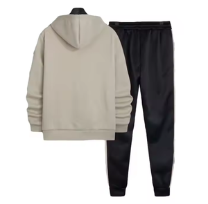 Conjunto de Sudadera con Capucha y Pantalones Deportivos para Hombre, Estilo Urbano, 100% Poliéster, Color Sólido, Informal - Product Image 2