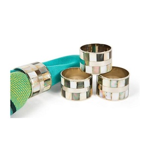 Set of 6 Metal And <b>Crystal</b> Napkin Rings Round Shape Customized Size Napkin Tissue Rings For <b>Top</b> Selling - Product Image 4