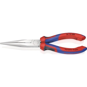 Pince à pêche à bec plat KNIPEX de 200 mm de long, chromée, droite, avec poignées multi-composants - Product Image 1