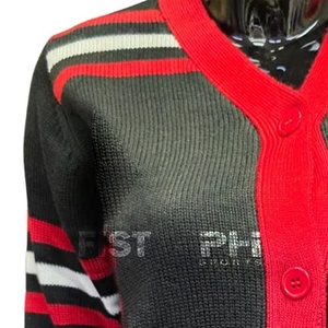 Custom Style Women Acrylic DELTA Casual Patchwork Lace stripe design <b>Cardigan</b> <b>Sweater</b> Embroidered sigma Sorority Winter <b>cardigan</b> - Product Image 5