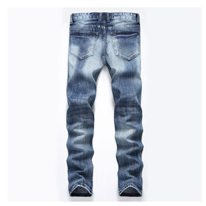 กางเกงยีนส์ผ้ายีนส์ผู้ชายมีสไตล์ปักลายเสื้อผ้าแนวสตรีทสวมใส่สบายเนื้อผ้าทนทานสำหรับฮิปฮอปแบบลำลองดูเป็นทางการ - Product Image 4