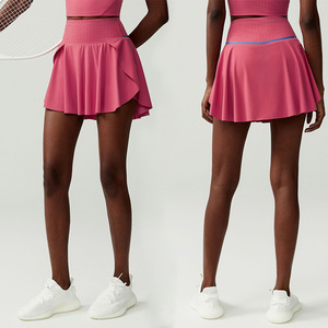 Falda de Tenis Transpirable de Cintura Alta para Mujer, Anti-Exposición, Secado Rápido, Elástica en 4 Direcciones, Culottes Deportivos de Dos Piezas - Product Image 2