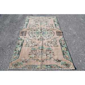 พรมวินเทจ ขนาด 4.6x7.8 ฟุต พรมตุรกี สีเบจเขียวลายพราง พรมขนสัตว์ - Product Image 1