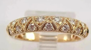 Anillo de Banda de Corte Redondo, Plata de Ley 925, Anillo de Diamante Moissanita - Product Image 4