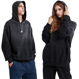 AR2605 Men's Heavyweight Oversize <b>Acid</b> Washed Hoodie Vintage Streetwear with <b>Drop</b> Shoulder 100% Cotton Plain Dyed for Winter - Product Image 3